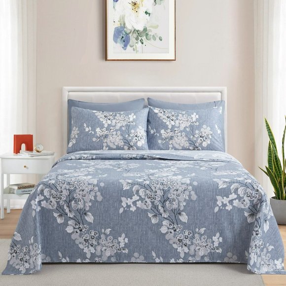 6PC Super Soft Sheet Wrinkle Free Deep Pocket 4 Pillowcases 1 Flat 1 Fitted - Picture 6 of 7